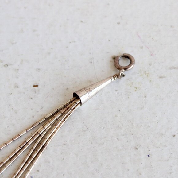 Vintage 1980s 1990s Bracelet, Turquoise Bead and Sterling Silver Native American - Picture 8 of 8